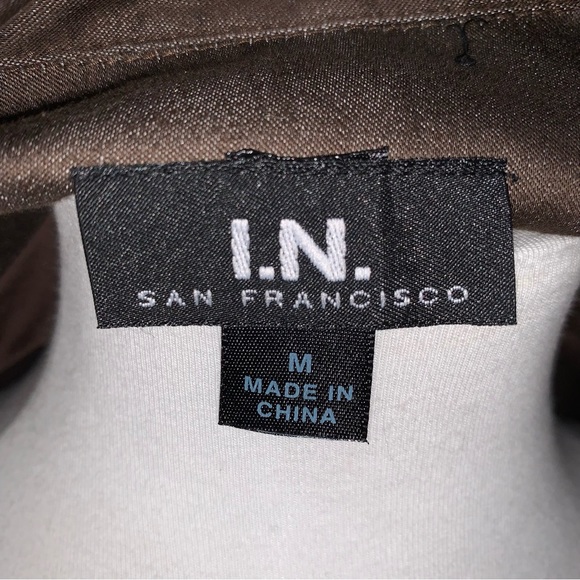 I.N. San Francisco Sz M Chocolate Brown 2 Button Unlined Fitted Blazer - Picture 8 of 10